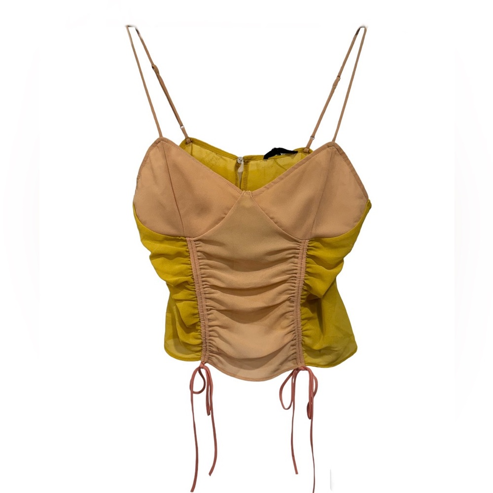 ZARA Ruched Double Tie Semi-Sheer Lingerie NWT Medium